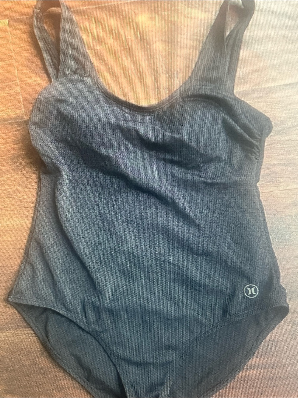 Hurley Black Ribbed One-Piece Swimsuit for Girls